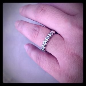Authentic Pandora Ring with Light Gray stones